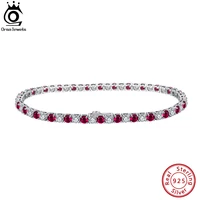 orsa jewels clearruby tennis bracelet 925 sterling silver 3 0mm cubic zirconia fashion womens chain bracelet jewelry sb138
