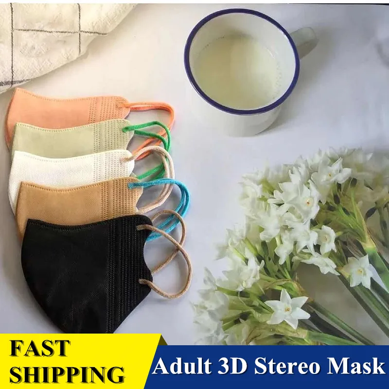 10-100 шт. 3D стерео Morandi маски для лица взрослые 3-слойные японские стильные модные
