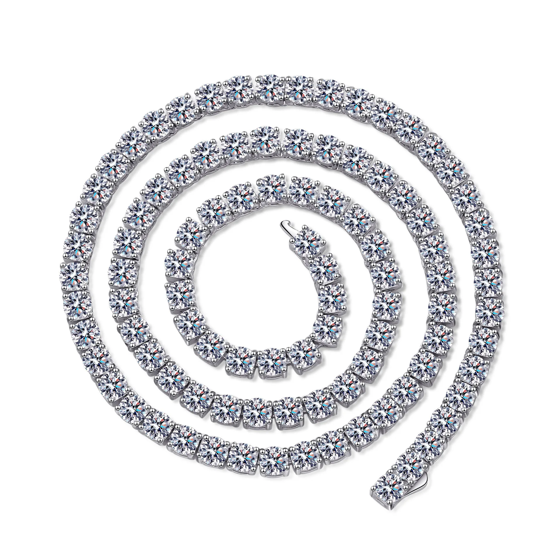 

Женское Ожерелье с кулоном из серебра 100% пробы, с муассанитом 35,7 карата