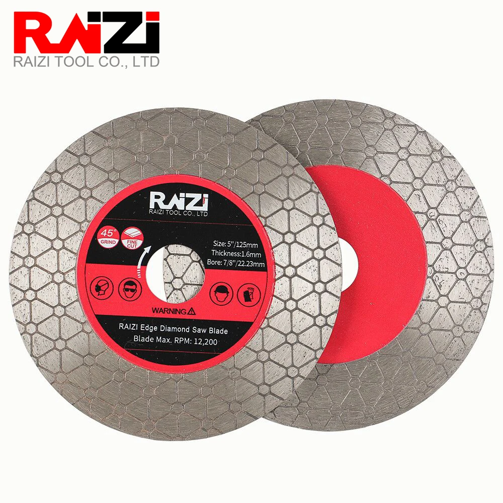 Фото Двустороннее алмазное полотно пилы RAIZI Edge для резки и шлифовки керамической фарфоровой циркулярной пилы диск для резки плитки №1