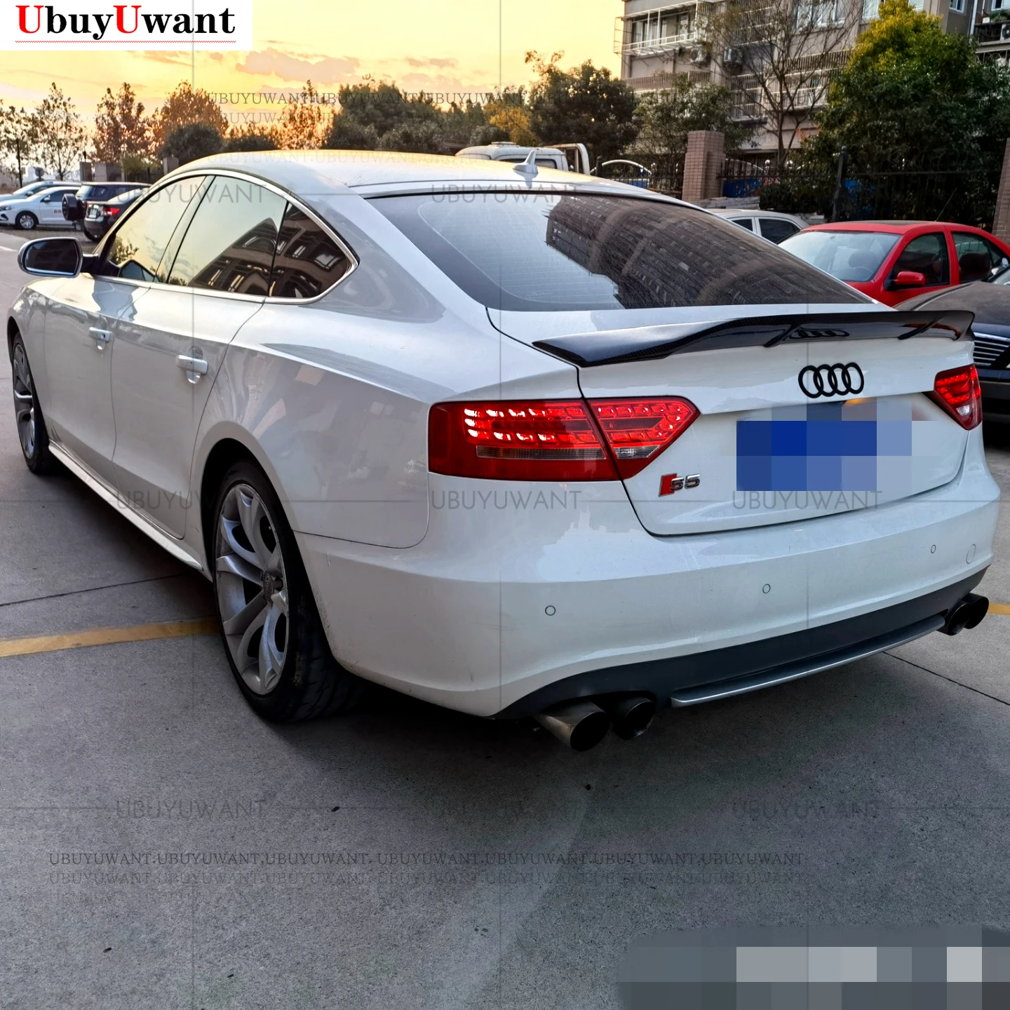 

Задний спойлер из углеродного волокна для Audi A5, 4-дверный и 2-дверный купе 2009-2016, крышка багажника в стиле R