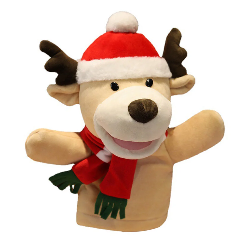 

Рождественские куклы, снеговик, олень, Обучающие куклы на пальцы, игрушки для ролевых игр, Плюшевые рождественские игрушки для малышей, детей