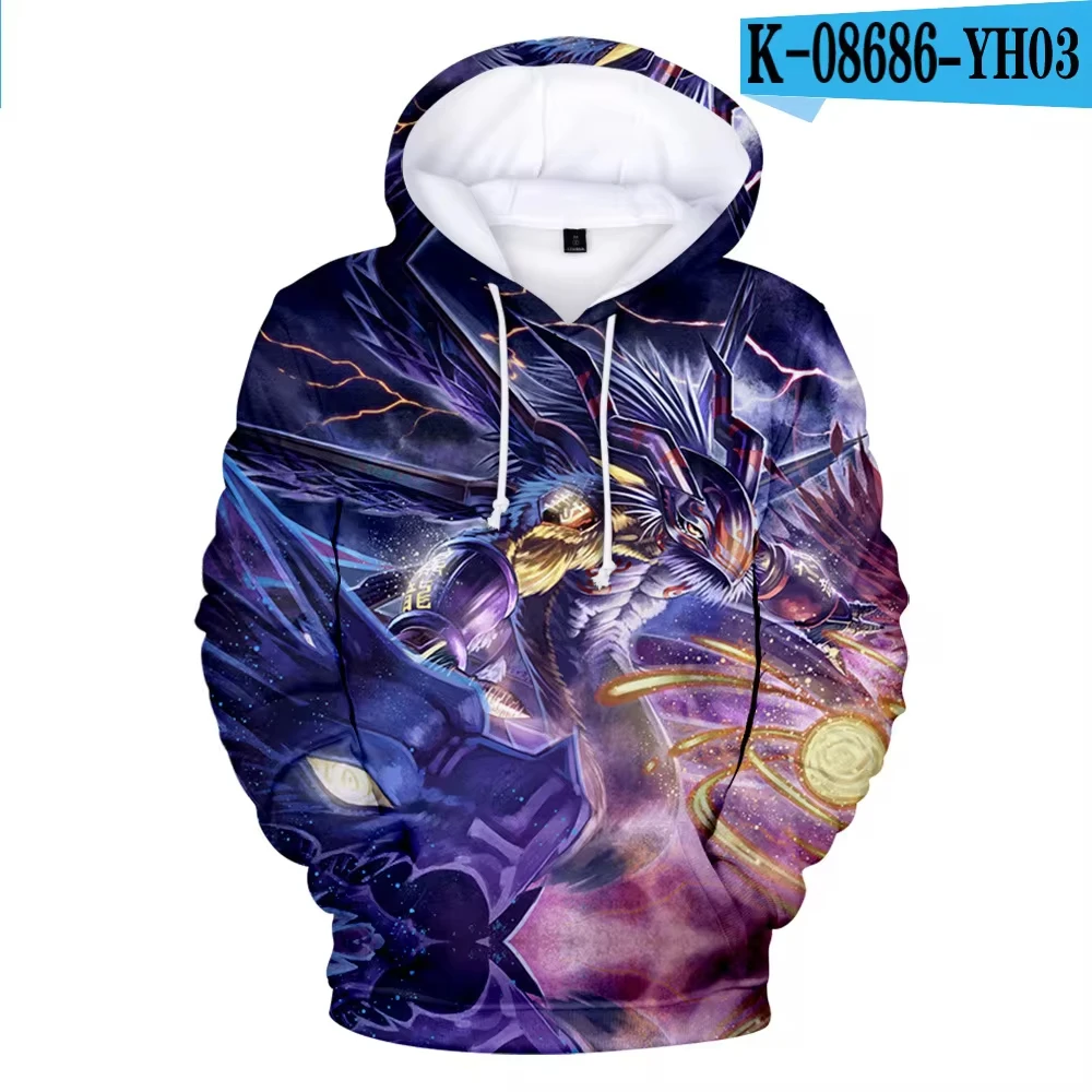 Мужская толстовка с 3D-принтом аниме Digimon Повседневный пуловер большого размера