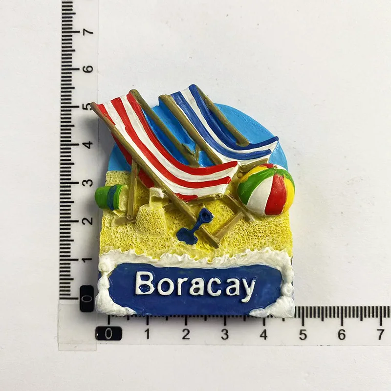 Филиппинская пляжная трехмерная окрашенная наклейка для холодильника Boracay