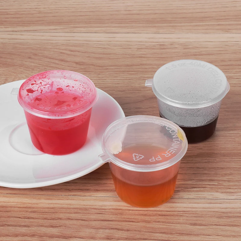 

10PC Disposable Plastic Takeaway Sauce Cup Food Box with Lids Pigment Paint Box