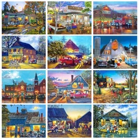gatyztory oil painting by numbers handmade coloring by numbers street scene home decors for adults art supplies gift
