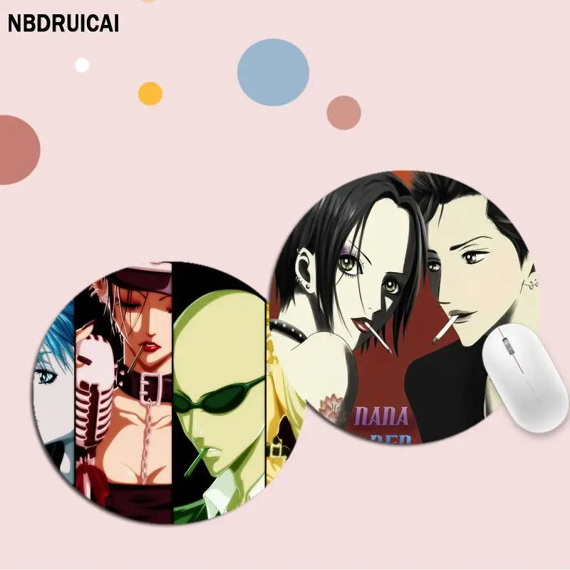 

Anime Figure Nana Mousepad 22x22cm Round Kawaii Cartoon Anime Gaming Mouse Pad Keyboard Mouse Deskpad Girls for PC Mouse Carpet