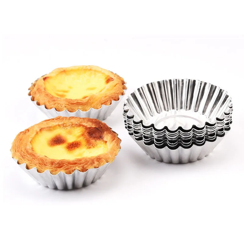 

10Pcs Egg Tart Moulds Aluminum Cupcake Chocolates Cake Cookie Lined Mold Tin For Baking Kitchen Tools Reusable Nonstick Tartlets