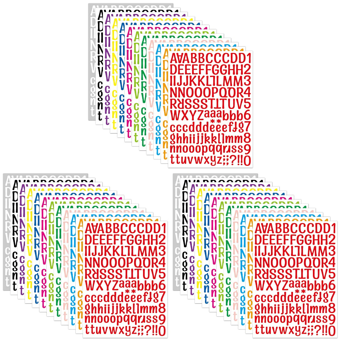 

36 Sheets Adhesive Alphabet Numbers Stickers Multipurpose Letter Sticker