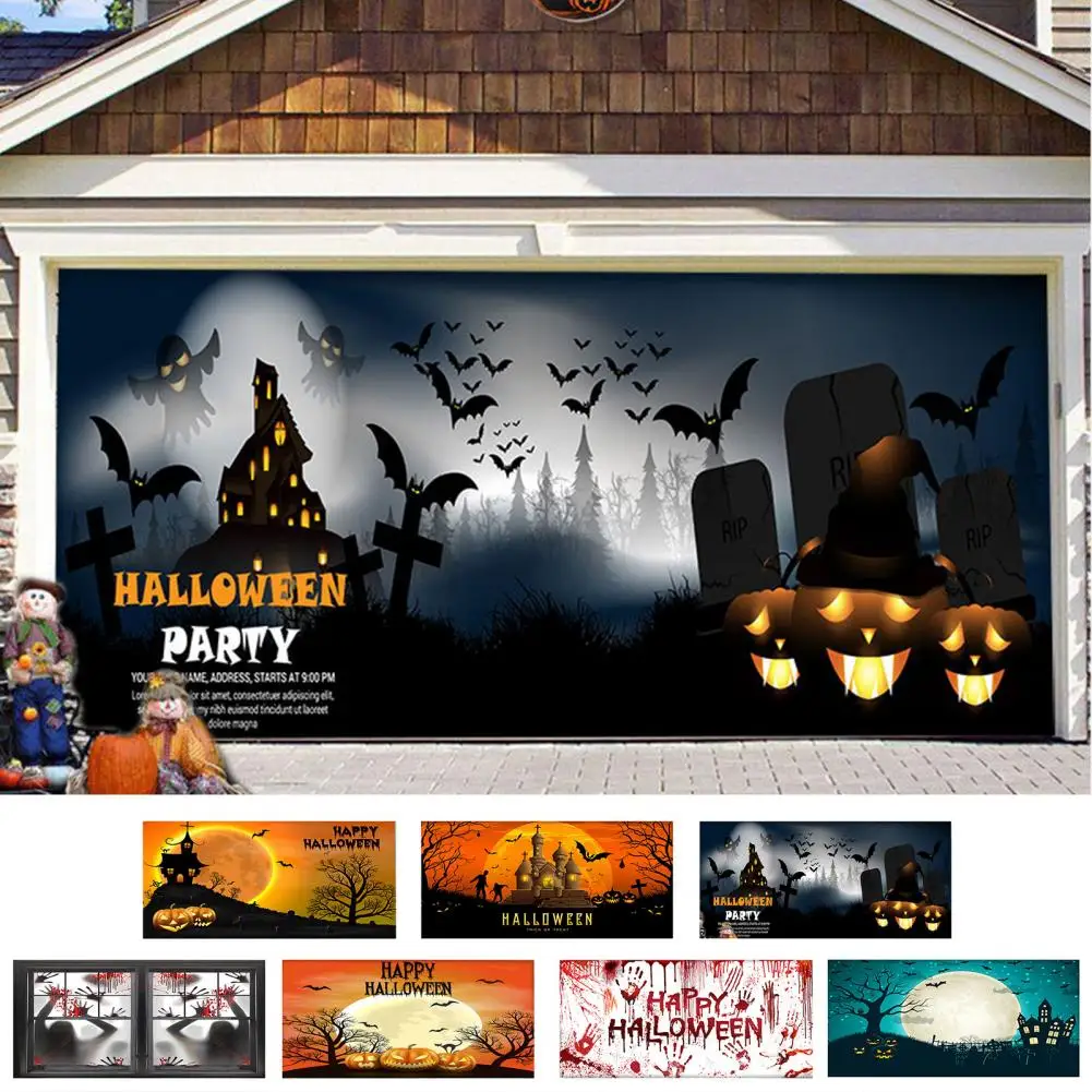

Halloween Blood Backdrop Spooky Halloween Garage Door Decorations Fine Workmanship Indoor/outdoor Party Cauldron for Home