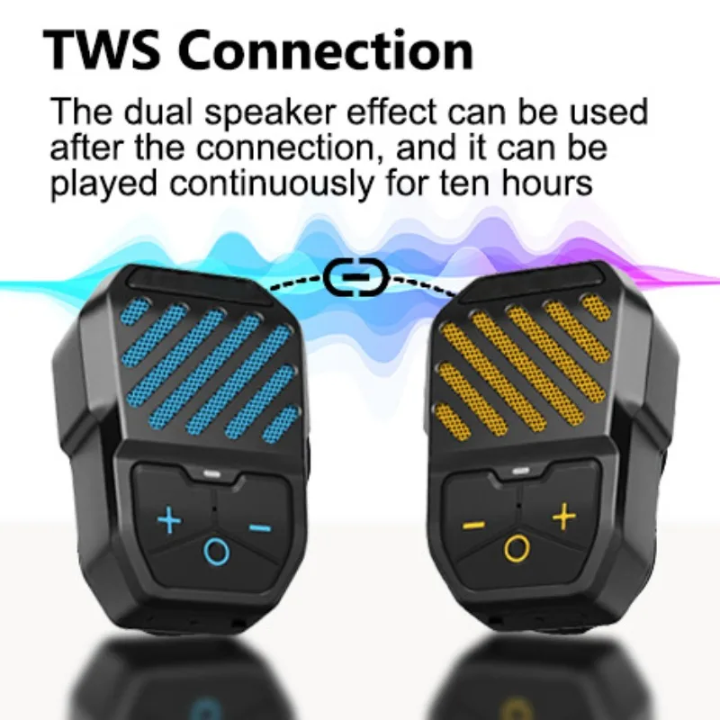 Фото Портативная Bluetooth-колонка с креплением на клипсе, водонепроницаемая (IPX5), беспроводная спортивная колонка с микрофоном и функцией TWS для бега, кемпинга, велоспорта №1