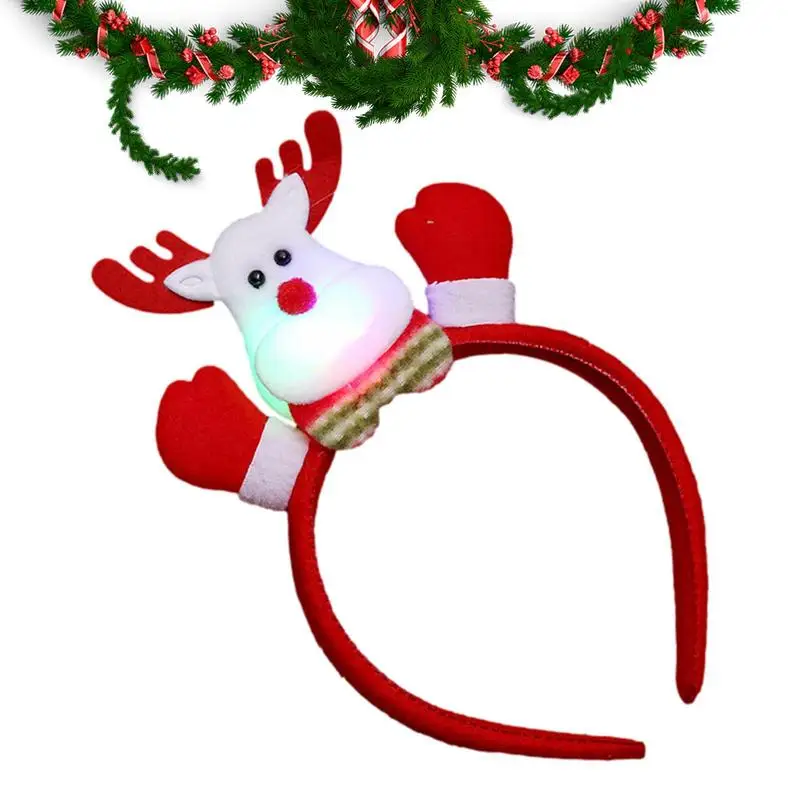 

LED Christmas Headband Reusable Adorable Christmas Headbands For Girls Present Pretty Headbands For Easter New Year's Eve Party