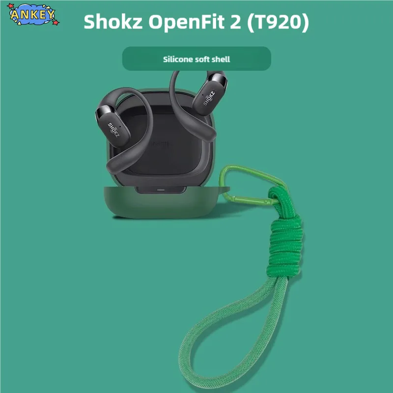 Фото Чехол для Shokz OpenFit 2 T920, защитный чехол для наушников OpenFit Air T511 T910, мягкий силиконовый чехол с кольцом, предотвращающий падение, для наушников. №4