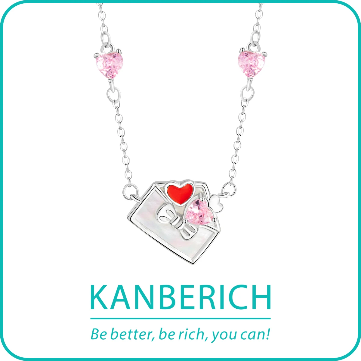 Kanberich S925 настоящее серебро кубический цирконий ракушка любовь буквы кулон