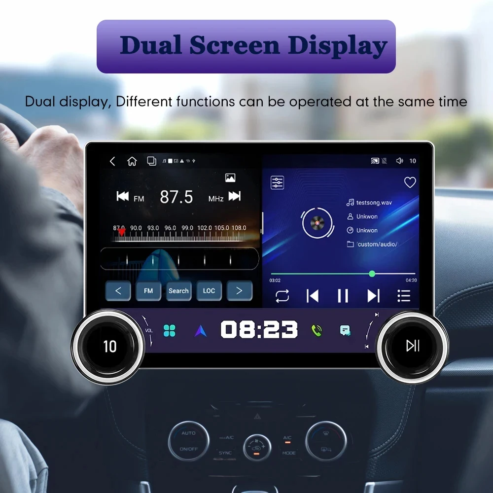 Фото Автомагнитола WDFL 11,8 дюйма с экраном 2K, Android, 2DIN, мультимедийный плеер, двойная ручка управления, CarPlay, Android Auto, GPS, автомобильная аудиосистема №4