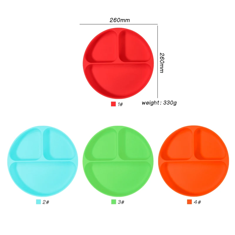 Baby Silicone Dining Plate Kids Feeding Plate Sucker Bowl Solid Cute Smile Face Children Dishes Toddler Training Tableware enlarge