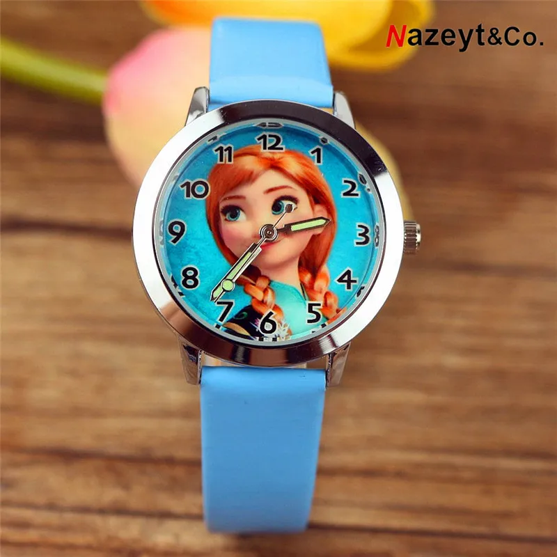 

Disney Frozen AnnaWatch Leather Watch Strap Glass Dial Pin Buckle Style Children's Watch for Boys And Girl Gift Present Disney
