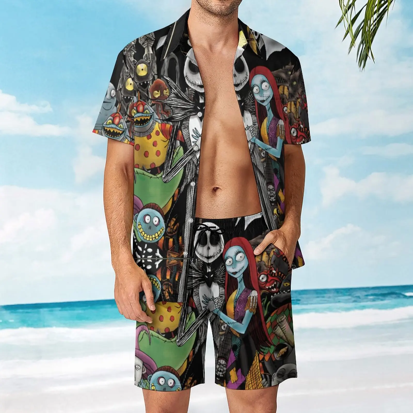 

Men's Beach Suit Merry Christmas Nightmare 2 Pieces Suit High Grade Swimming Hot Sale