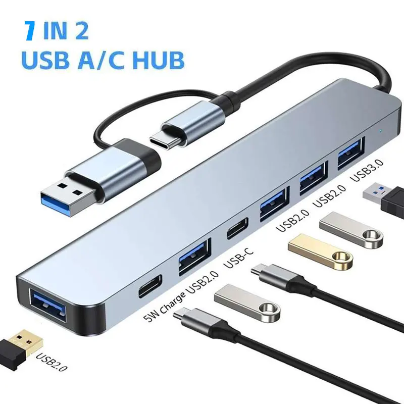 Тип C HUB USB 3.0 2.0 TF / SD 5-портовый мультисплиттер OTG для Lenovo HUAWEI Xiaomi концентратор из
