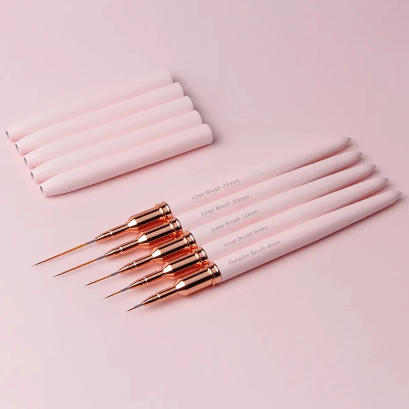 

Набор кистей для дизайна ногтей профессиональный, 5 шт.