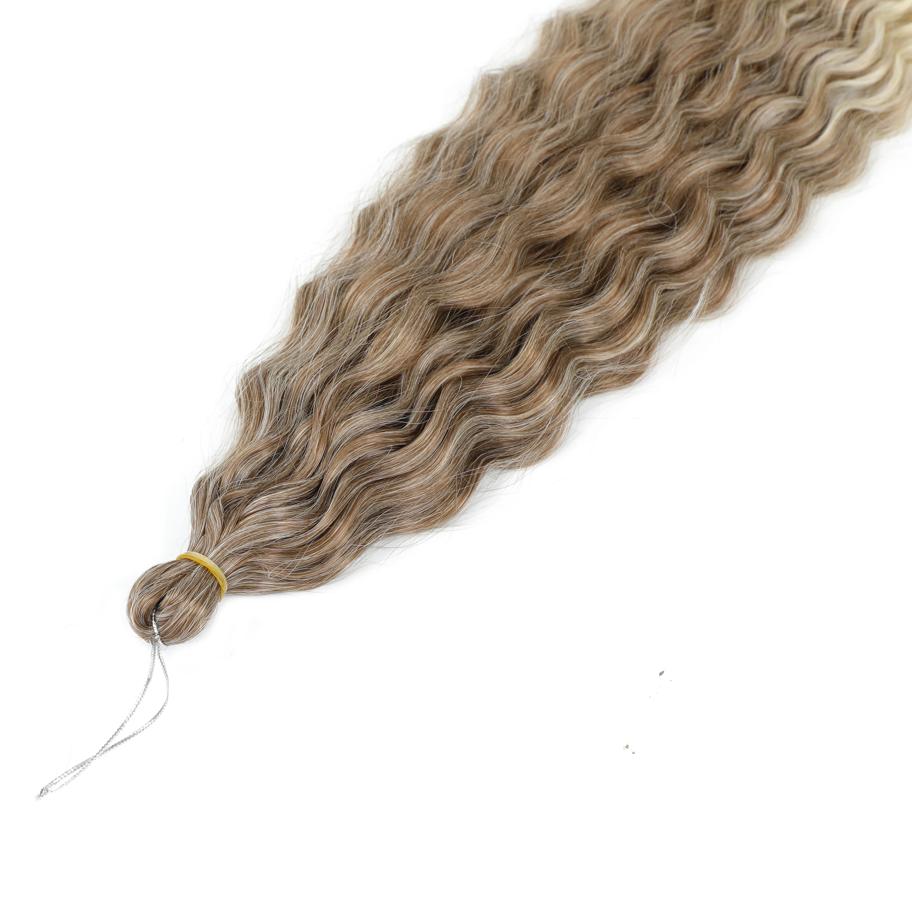 Фото Розовое плетение волос Ombre Коричневый Серый Синий Ариэль Curl Вязание крючком Косы Синтетическая волна воды Твист Вязание крючком Волосы Афро кудри №5