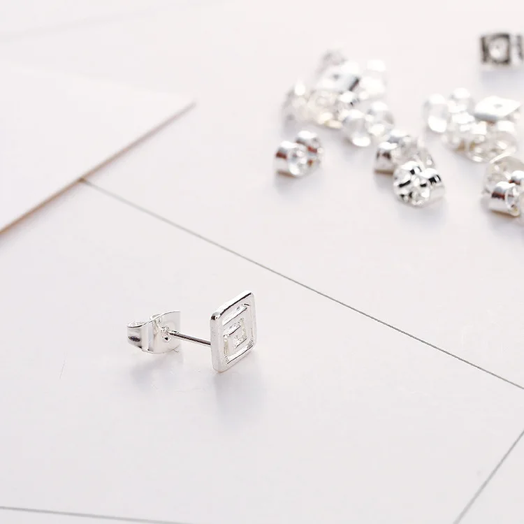 

50 Pairs/box Women's Stainless Steel Earrings Color Round Hypoallergenic Earrings Wedding Jewelry Box Earrings Fashion Gift