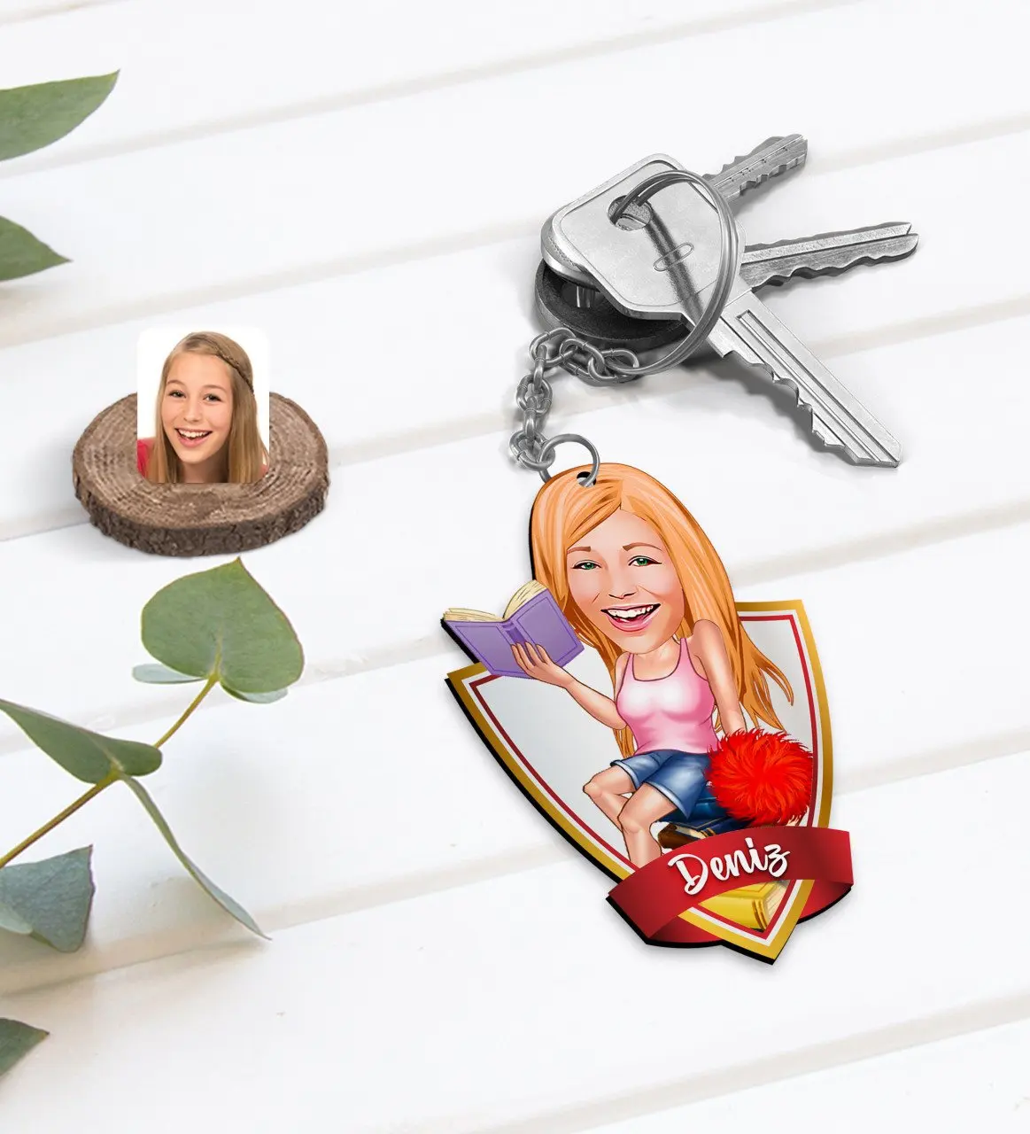 

Personalized Is Female Student Caricature Of Wood Anahtarlık-1
