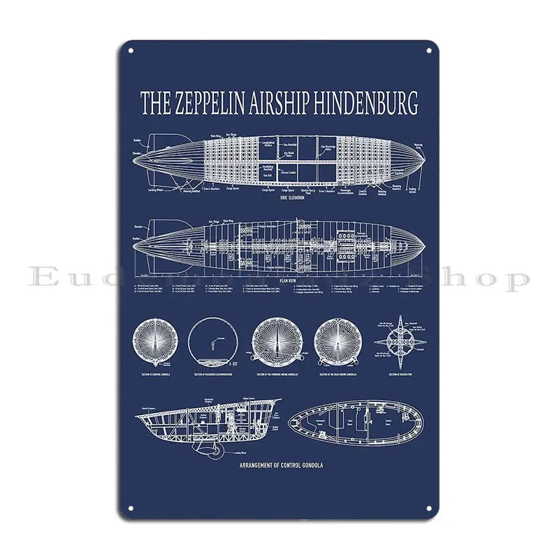 

Металлический знак Hindenburg German Zeppelin Airship