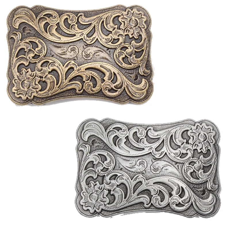 

Tang Dynasty Retro Style Plant Pattern Belt Buckle Smooth Components 3D ALLOY Decorative METAL Waistband