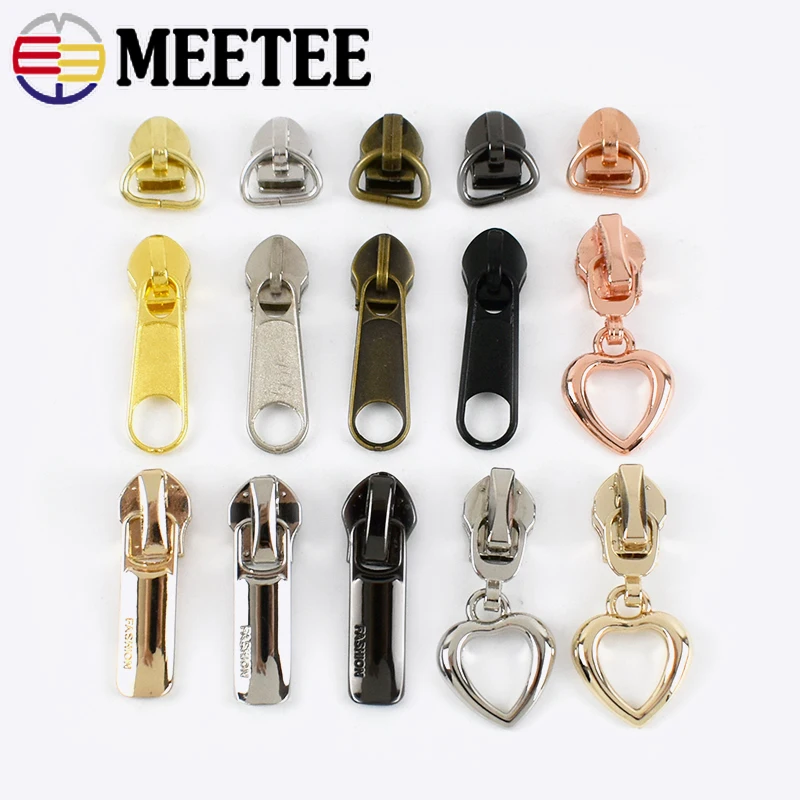 

Meetee 20Pcs 5# Zipper Sliders For Nylon Zippers Pull Bag Clothes Zips Heads Zip Repair Kits DIY Sewing Replacement Accessories