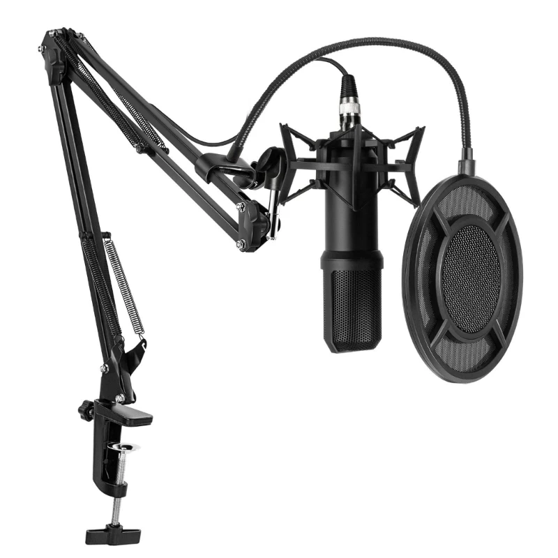 

USB Condenser Microphone PC Computer Multipurpose Cardioid Mic USB Streaming Podcast PC Microphones with Arm Stand 40JB