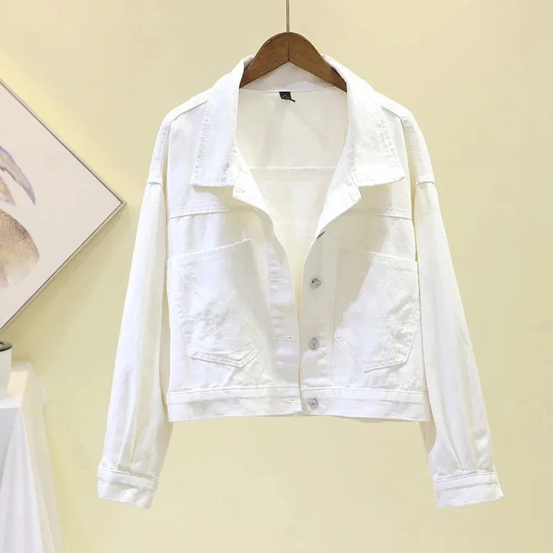 Женская джинсовая куртка Короткая свободная ковбойская в Корейском стиле