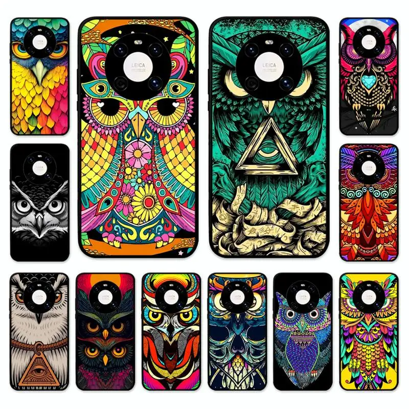 

Animal Owl Phone Case for Huawei Mate 20 10 Lite 50 40 30 Pro 20X 9 Nova 7 6 Se 4E 3 3I Soft Tpu Cover