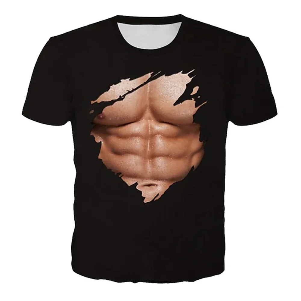 

Men's T-Shirts, Free Shipping, Muscle Men, Fitness, Art, Simulation, Fashion, Casual