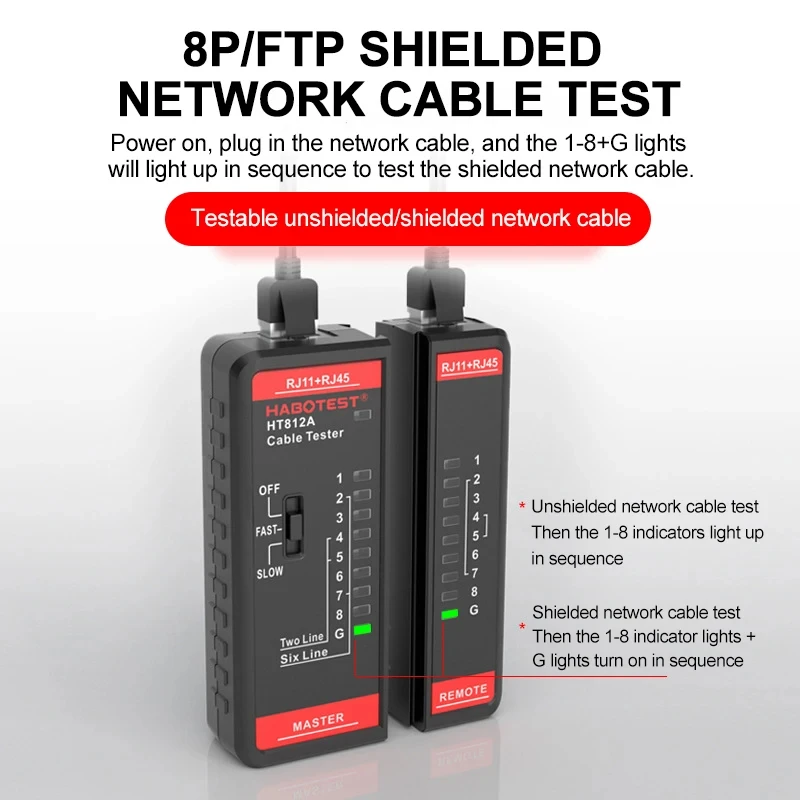 Тестер для сетевого кабеля HT812A устройство обнаружения телефонных и сетевых