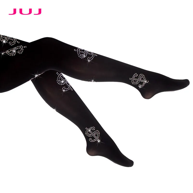 Dollar Stockings Sexy Woman Geometric Pattern Rhinestone Tights Rivet Winter Solid Shiny Letters Pantyhose Women's Plus Size