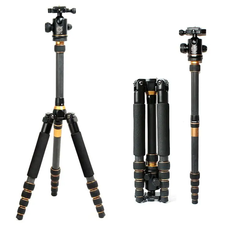 

QZSD Q777C 150CM High Lightweight Carbon Fiber Professional Tripod Max Load 10KG With Ball Head For DSLR Digital Camera