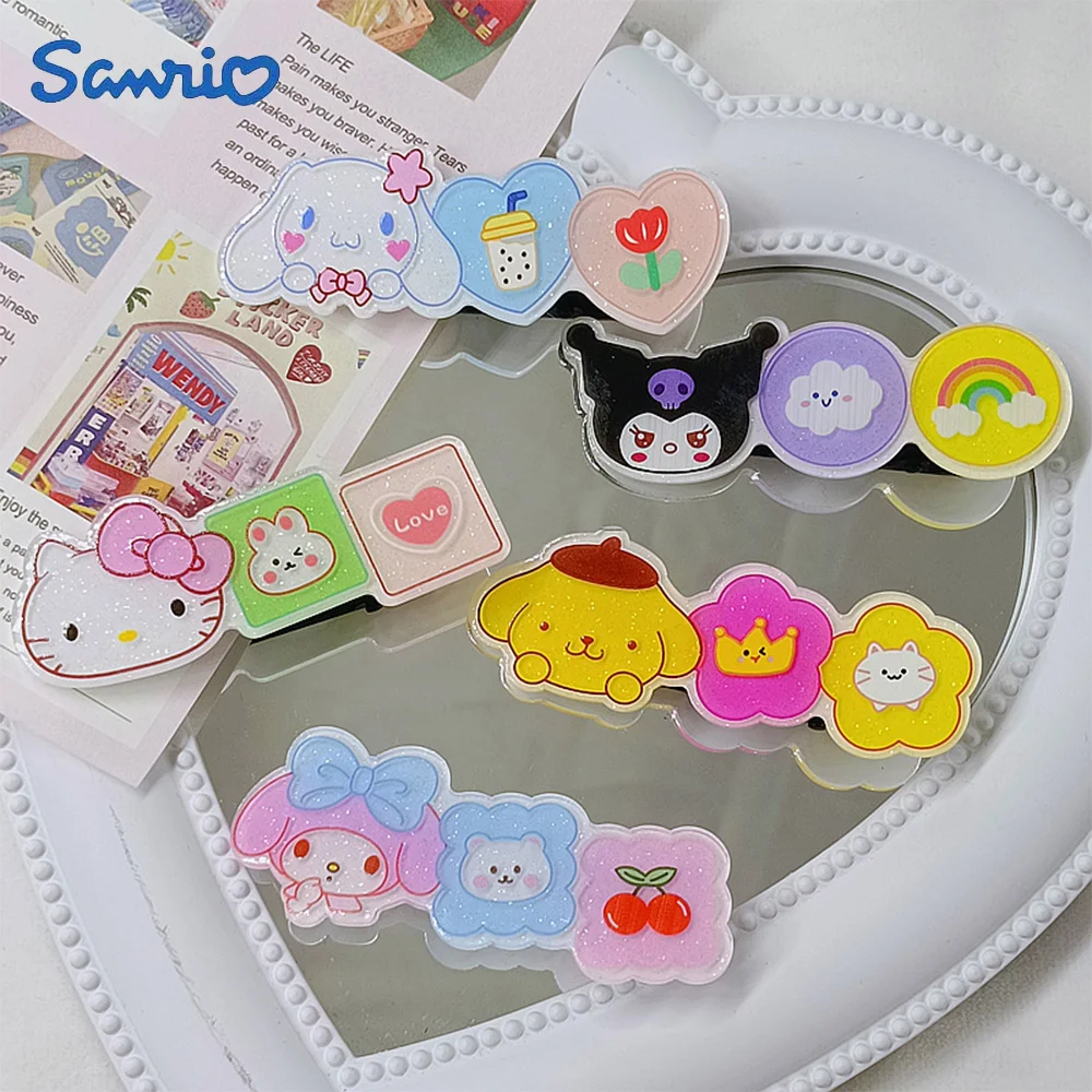 

Cartoon Headdress Anime Hairpin Girl Bangs Side Clip Hair Accessories Sanrio Kuromi Mymelody Cinnamoroll Cute Fashion Sweet Gift