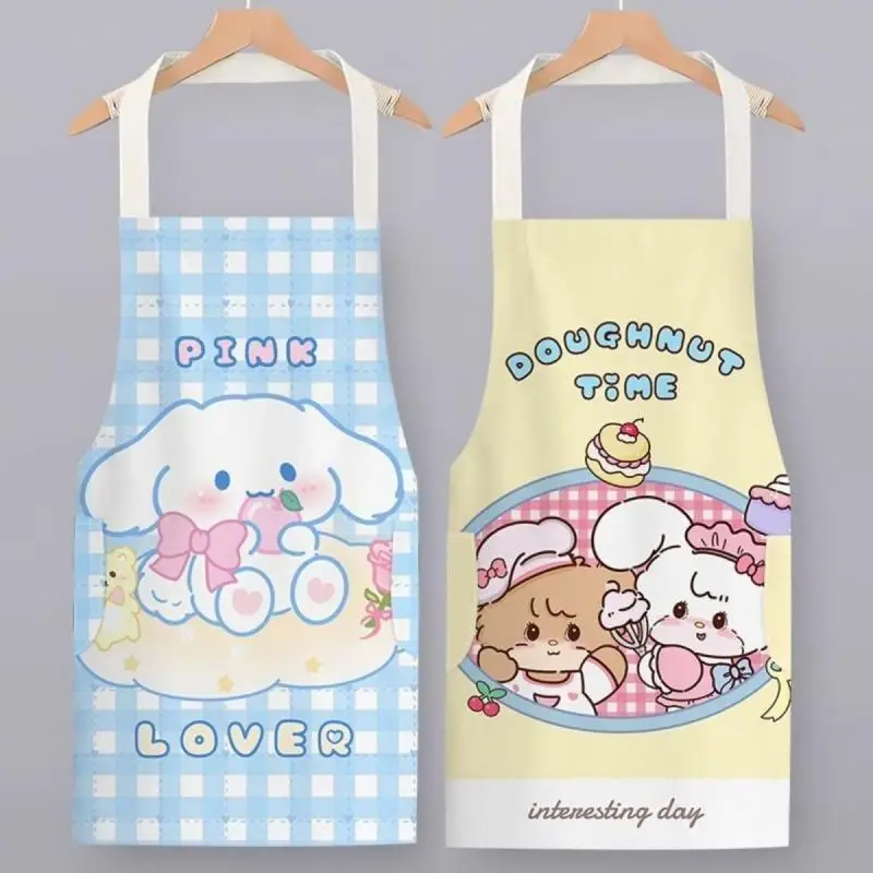 Kawaii MINISO фартук Hello Kitty водостойкий милый мультфильм аниме новый домашний кухонный