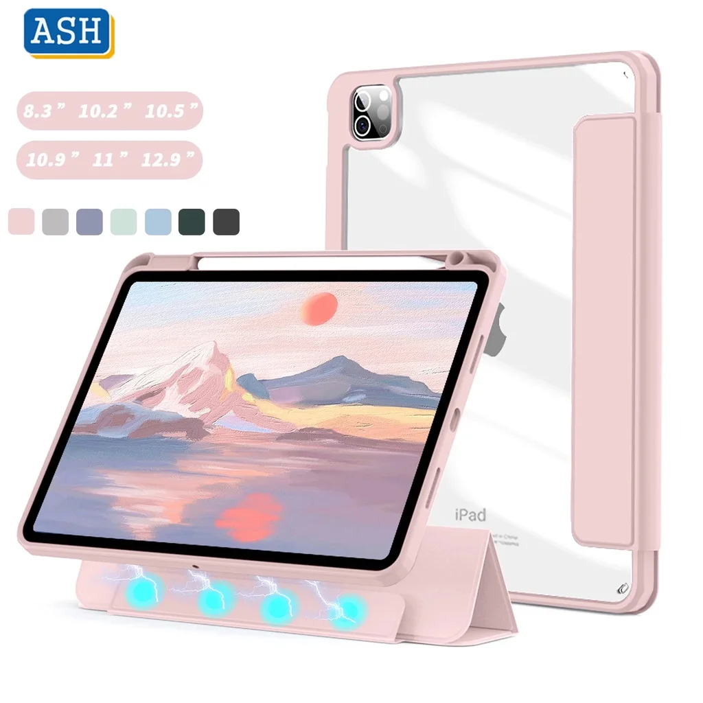 

ASH Detached Magnetic Split Case for iPad 9th 10.2 9th 8th 7th 10th 10.9 Pro 11 2022 Air 5 4 3 2 1 Mini 6 4 5 9.7 6th 5th Cover