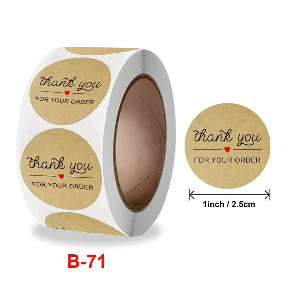 

Roll round thank you sticker gift decoration sticker