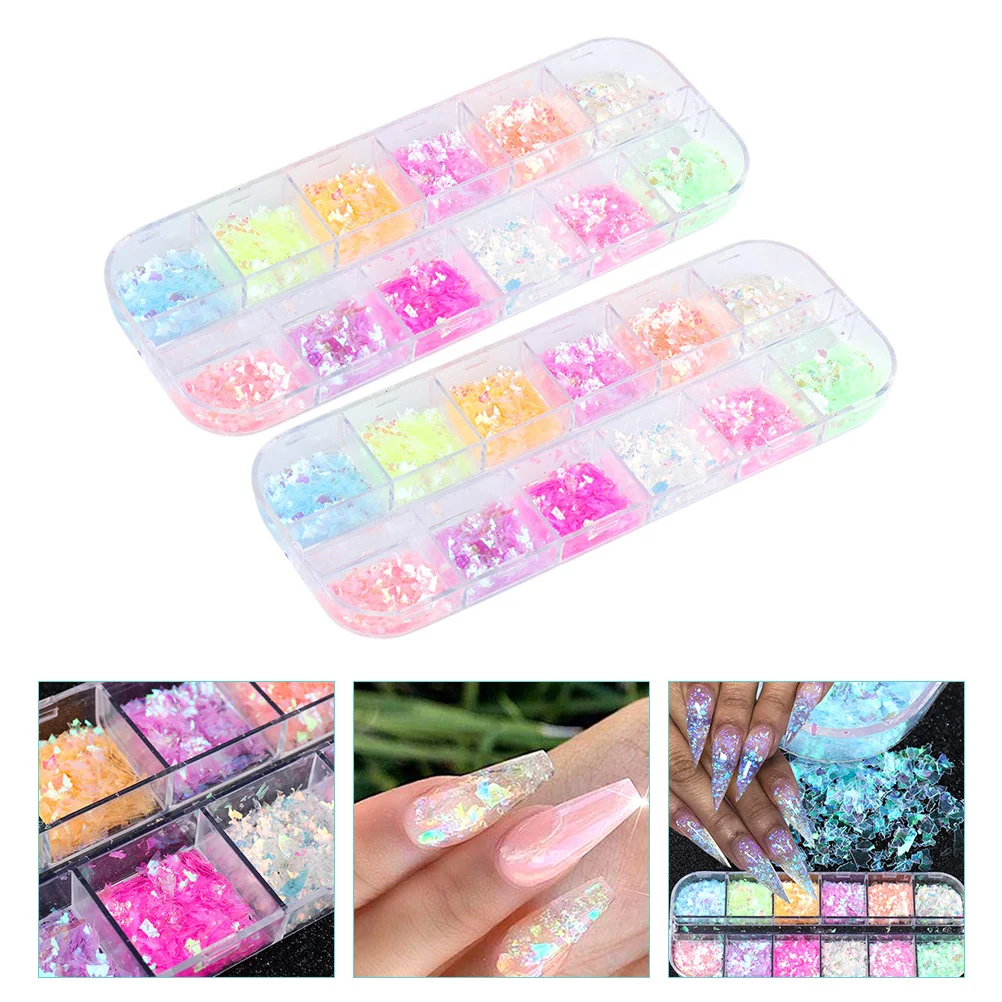 

2 Boxes Irregular Nail Glitter Nail Glitter Manicure Sequins Nail