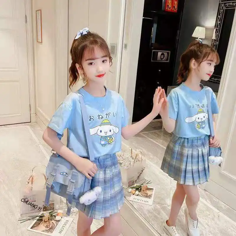 

Summer Cinnamoroll Anime Kawaii Sanrio Jk Uniform Cute Cartoon Female My Melody Skirt Short Sleeve Clothes Toys for Girls