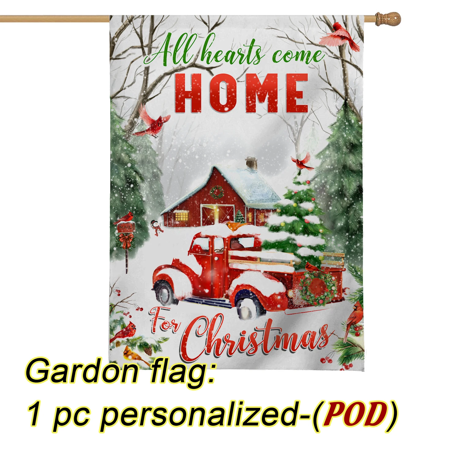 All Hearts come home for Christmas Garden Flag Custom  Decoration Christmas Flag Outdoor Grinch Fun Bunting 2023 Dropshipping