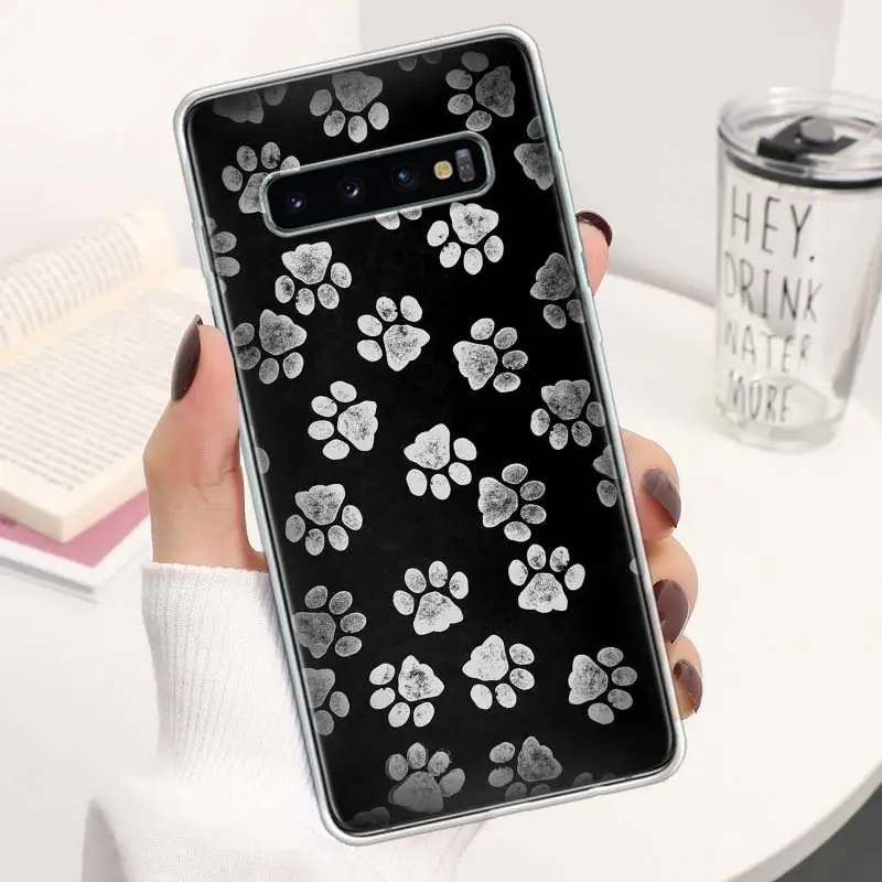 Мультяшный чехол с милыми собаками и лапами для телефона Samsung Galaxy S24 S23 Ultra S22 S21 S20 FE