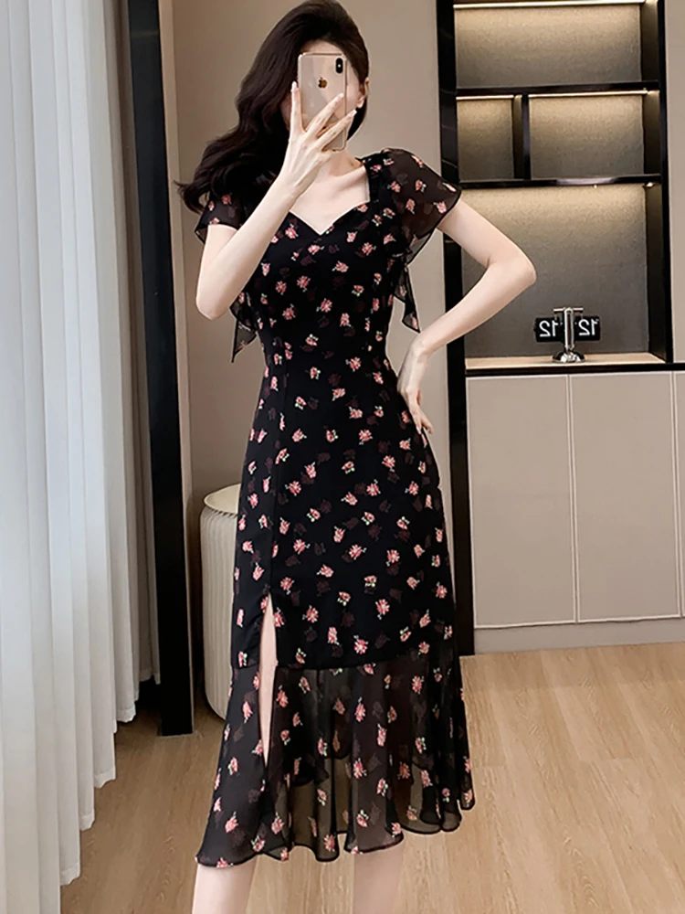 Черное винтажное платье Huti wjwyl