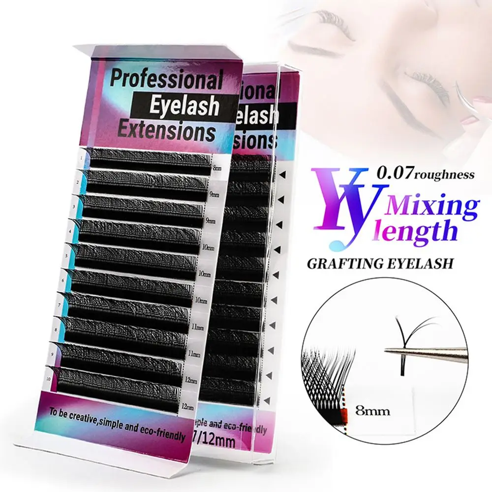 

Инструменты для наращивания ресниц, смешанные длинные мягкие объемные ресницы, черные Invividual ресницы, YY дизайн, искусственная норка