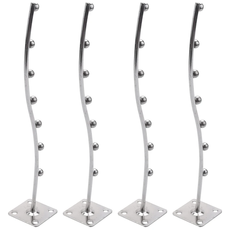 

4X Wall Mount Waved Waterfall Hanger Rack 7 Beads Garment Display Hooks