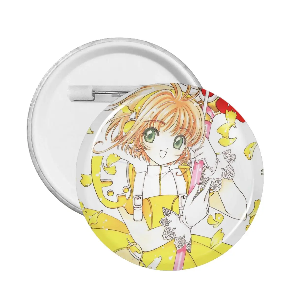 

Милый желтый значок для платья, значок для карт, значок в стиле аниме «родная Сакура», Значки для друзей, броши для одежды