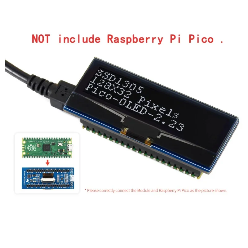 Модуль экрана дисплея OLED 2 23 дюйма x 32 защитная крышка в комплекте для Raspberry Pi Pico WH